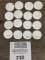 16 uncirculated 1964 SILVER Kennedy Half Dollars