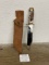 CUSTOM MADE John Mims fancy White Tail handle Sportsman Knife and Sheath