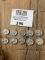 TEN Silver Washington Quarters 1941, 1942, 1943, 1944, (2) 1951, (2) 1957, 1958 & 1963