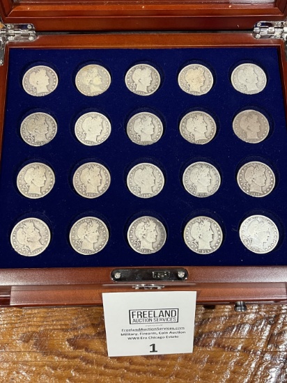 1896-1915 (20) BARBER Silver Half Dollars in "Last 20 Years of Barber Silver 1/2 Dollars" Case