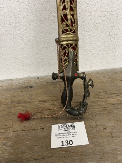 Unusual PANTHER chasing Rabbit Handle Sword