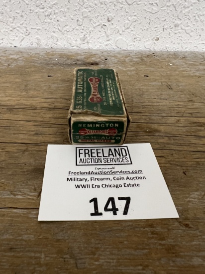 25 Automatic (6.35) 50 Central Fire Smokeless Cartridges Remington Arms Co.