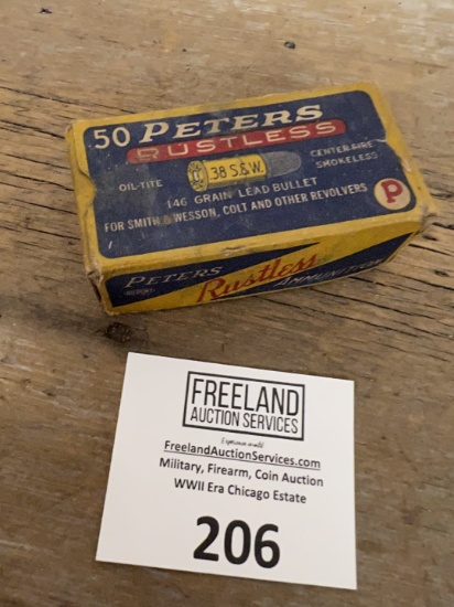 50 PETERS Rustless 38 S&W box of ammo