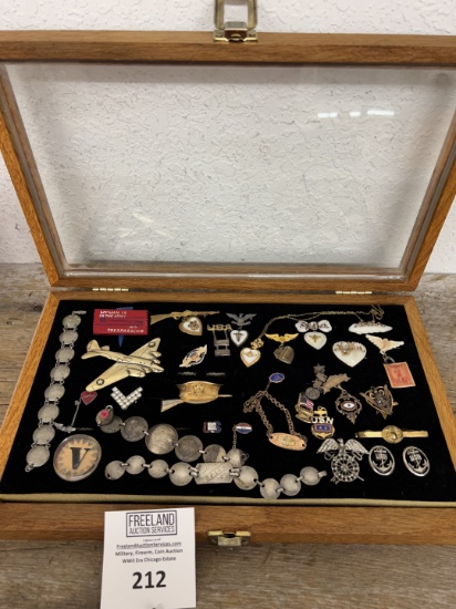 Superb collection of WWII authentic memorabilia pins and medals