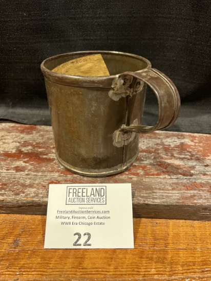 Civil War cup marked US and used by Union Troops during Civil War