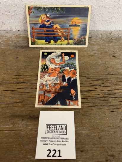 Pair of 1940s risque WWII era US Navy post cards