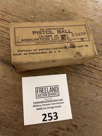 Vintage PISTOL BALL Caliber .45 M1911 Remington Arms MILITARY ISSUE