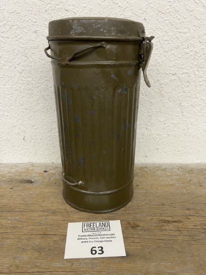 WWII US Military Gas Mask with Ribbed Canister holder
