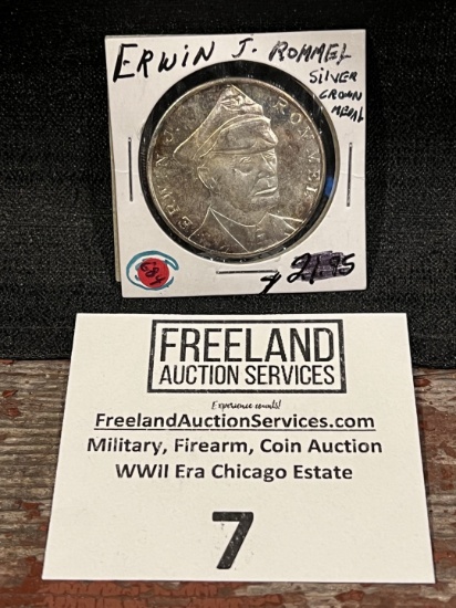 Erwin J. Rommel SILVER Crown AFRIKAKORPS Germany Coin/Token