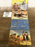 Group of FOUR Colorful WWII era Military Air Force Post Cards