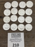16 uncirculated 1964 SILVER Kennedy Half Dollars