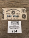 The State of Alabama FIFTY CENTS Confederate States Treasury Notes