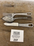 Group of WWII US military mess hall silver ware