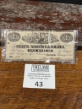 $1 The State of North Carolina ONE DOLLAR BILL 1863 No. 94 ORIGINAL!