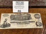 1862 Confederate States of America ONE HUNDRED DOLLARS $100 bill