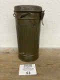 WWII US Military Gas Mask with Ribbed Canister holder