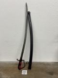 Early 1900s RED HANDLE Sword with W16 maker mark on blade by handle