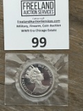 Elizabeth II Isle of Man 1993 ONE OZ Silver Coin  1 Crown