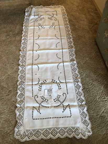 Large Vintage Table Runner 58" Length and 21" Wide