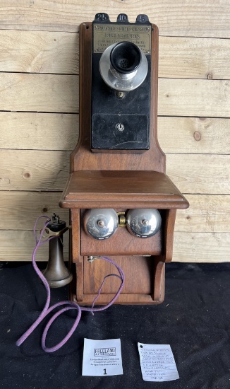 1890s Western Electric Type 85 walnut fiddleback with #18 Gray Paystation Coin Collector