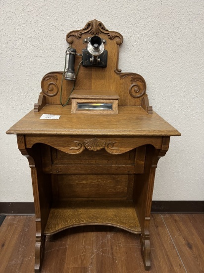 1898 Stromberg Carlson OAK MUSEUM QUALITY Telephone Vanity