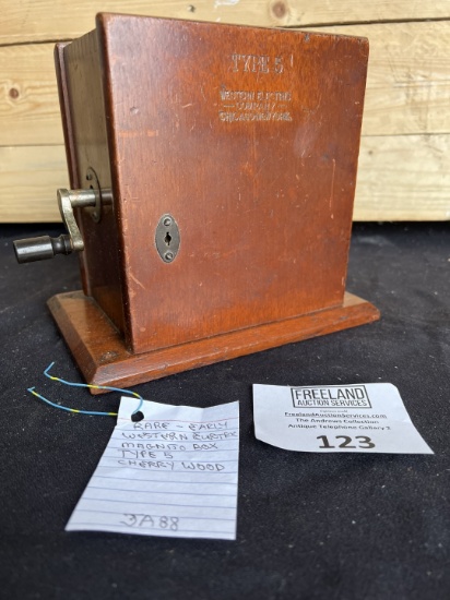 Early Western Electric Magneto Box TYPE 5 Cherry Wood