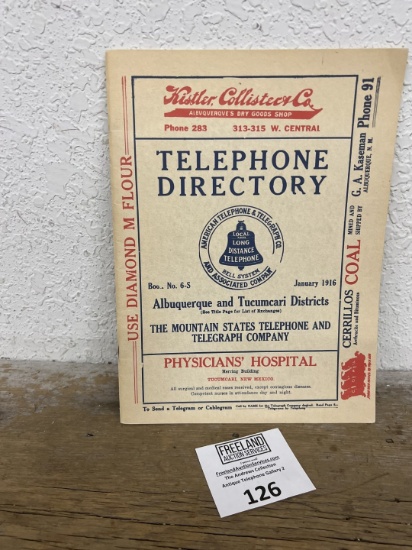 The Mountain States Telephone & Telegraph Co. Albuquerque NM 1916 Directory