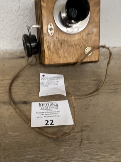 Western Electric Model 327H OAK Telephone Intercom with White Button on front