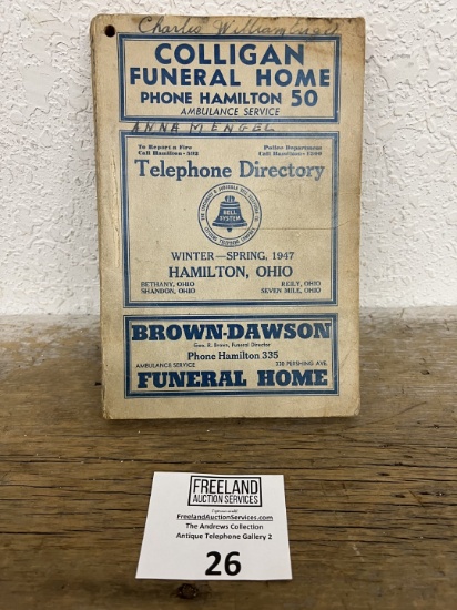 1947 Hamilton Ohio Cincinnati Bell Telephone Directory LARGE Advertising