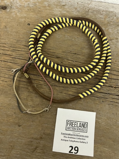 Fancy Western Electric 3 conductor cloth telephone cord with Yellow/Black cord cover