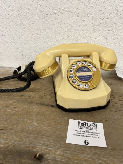 Automatic Electric 1930s GOLD  BANDED Ivory model 40 desk telephone