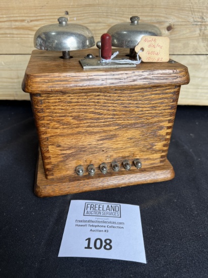 North Electric 1600W Oak telephone extension bell box