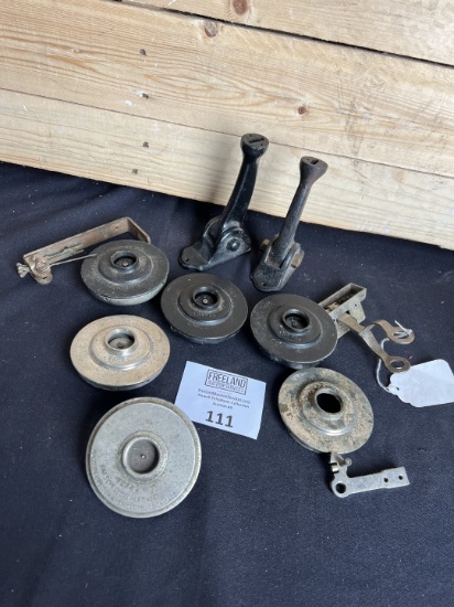 Large group of Swedish American Antique telephone transmitters and part