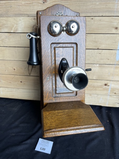 1901 Chicago Telephone Co. OAK wall telephone