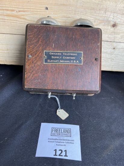 Chicago Telephone Supply Company Oak extension telephone bell box