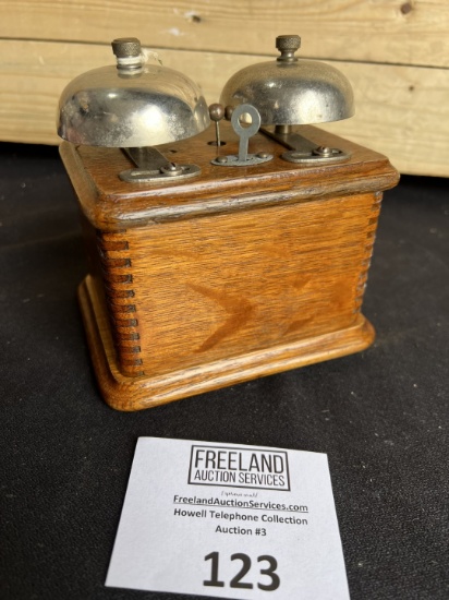 unusual 1890s Oak telephone extension bell box
