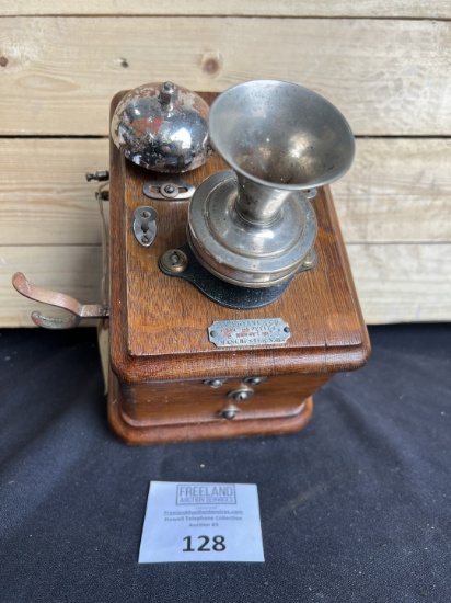 rare 1880s E. M. Bryant & Co. Electrical Supplies Manchester NH Oak telephone