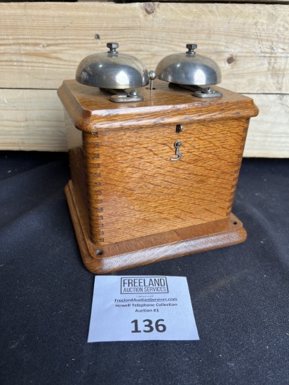 1890s Oak HOLTZER Cabot telephone extension bell box