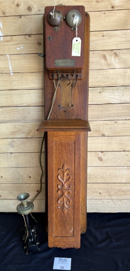 1890s American Electric Oak Wall Tandem ready for restoration