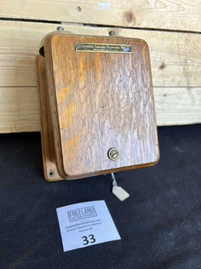 Oak Stromberg Carlson extension bell ringer box with Quality Condenser