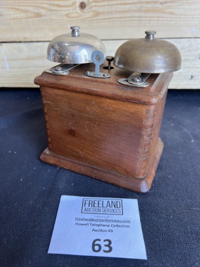 1880s rare small and thin Walnut telephone extension bell box