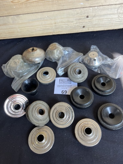 SUMTER Telephone Co. PARTS!  Lettered receiver caps, transmitters