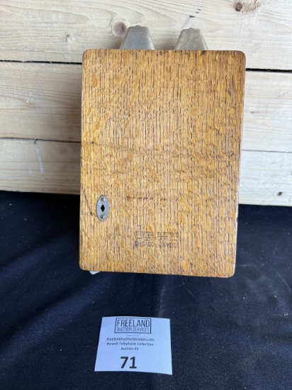 Western Electric OAK Type 212H wall mount telephone bell box with COW BELLS