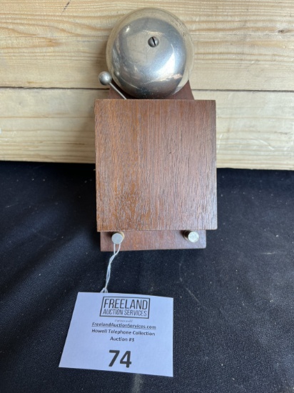 unusual 1880s walnut telephone extenstion ringer