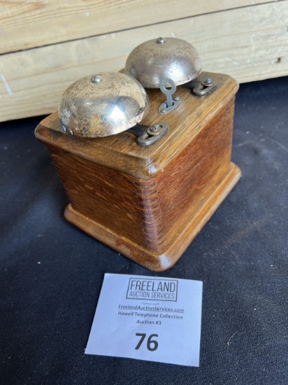 Early 1890s OAK Telephone extension bell box with unusual ringer