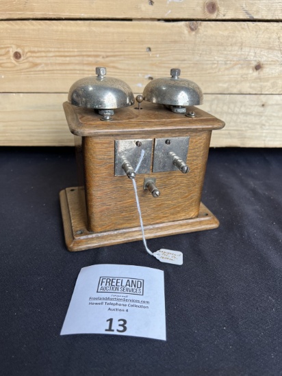 unusual Connecticut Telephone Company Oak Extension Bell Box