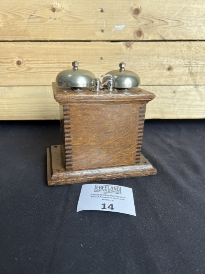 Utica Fire Alarm Oak Telephone extension bell box