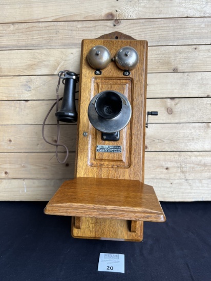 Baldwin Telephone Supply Company Oak Wall phone circa 1904 Kansas City, MO