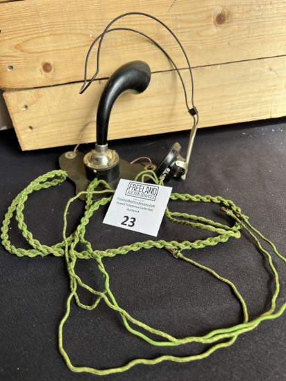Kellogg Telephone Switchboard Supply Company operators speaker set with green cords