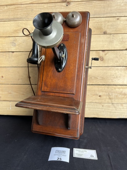 Eastern Telephone Manufacturing Company WALNUT 1903 RARE wall phone